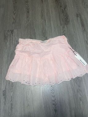 Haute Monde Baby Pink Eyelet Tiered Mini Skort